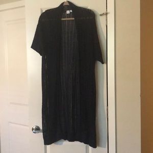 Open weave short sleeve sweater